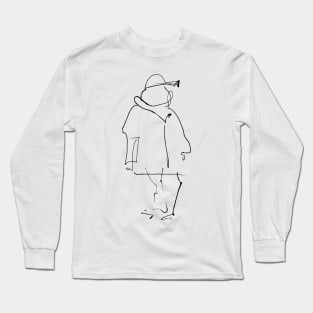 Man Line Art Figure Long Sleeve T-Shirt